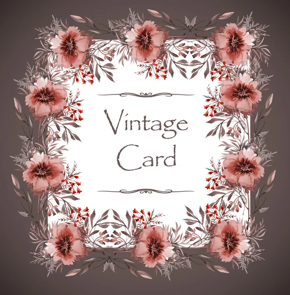 floral vintage card