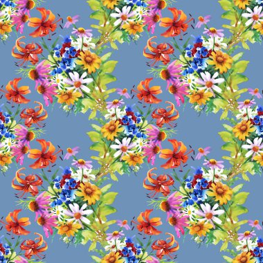 Bahçe çiçek desenli