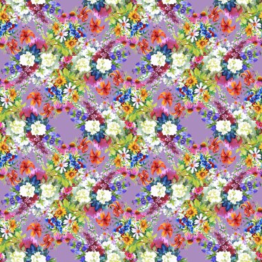 Bahçe çiçek desenli