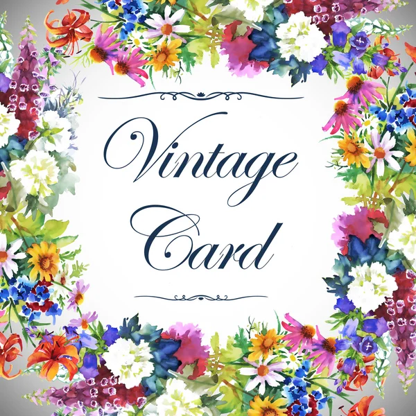Carte vintage florale — Photo