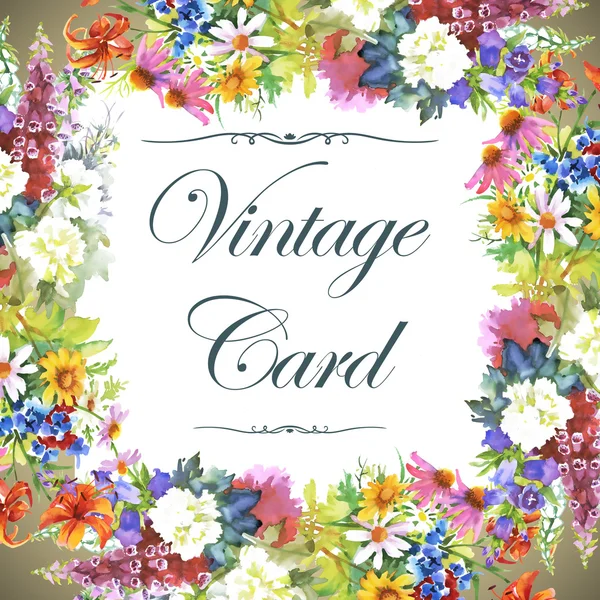 Carte vintage florale — Photo