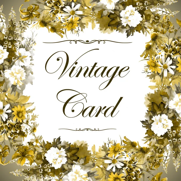 Cartão vintage floral — Fotografia de Stock