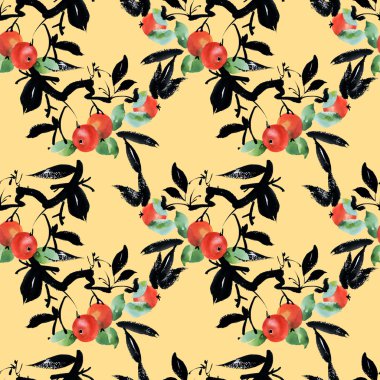 Yapraklı elma ağacı