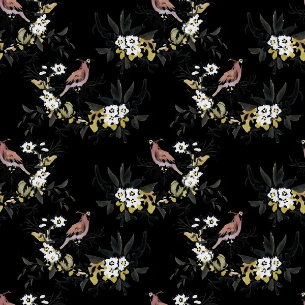 Forest birds pattern — Stock Photo, Image