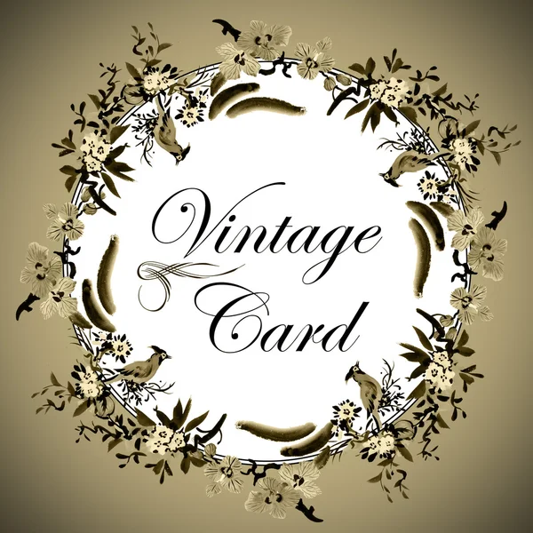 Carte vintage florale — Photo