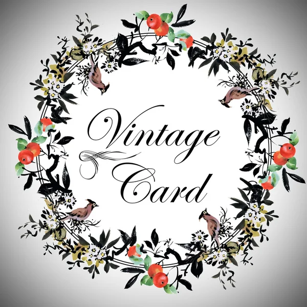 Tarjeta vintage floral — Foto de Stock