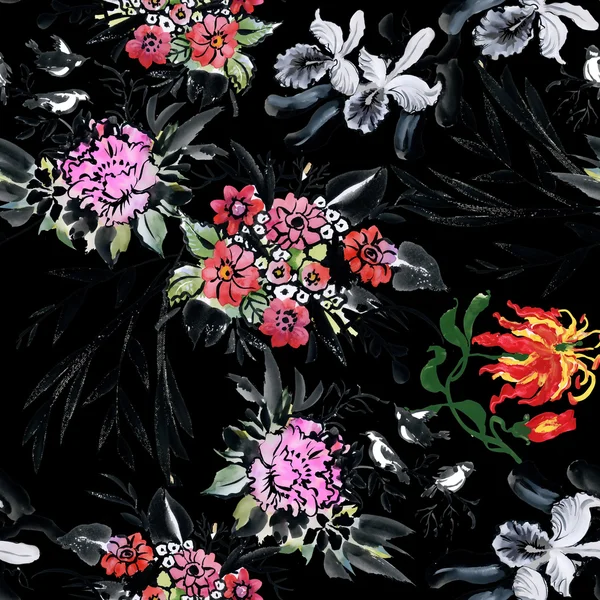 Motif floral sans couture — Photo