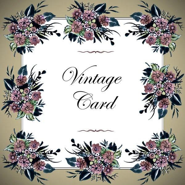 Vintage floral card — Stock Photo, Image