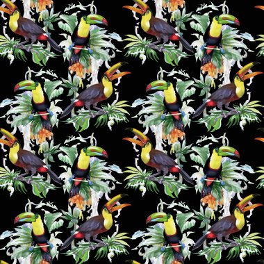 tropikal çiçek seamless modeli