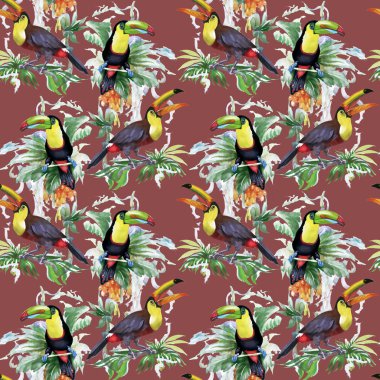 tropikal çiçek seamless modeli