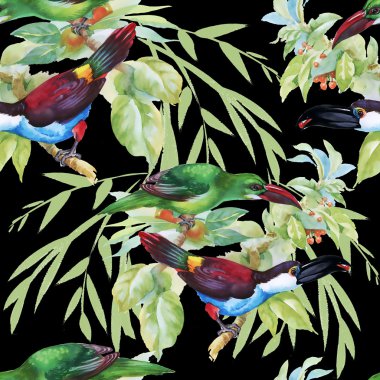 tropikal çiçek seamless modeli