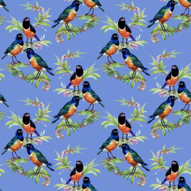 tropikal çiçek seamless modeli