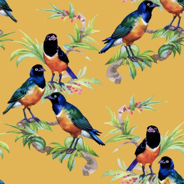 tropikal çiçek seamless modeli