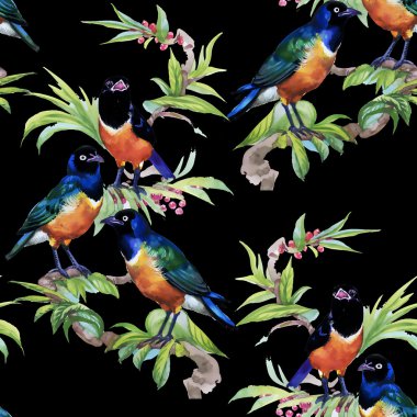 tropikal çiçek seamless modeli