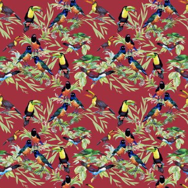 tropikal çiçek seamless modeli