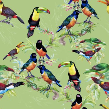 tropikal çiçek seamless modeli