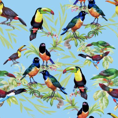 tropikal çiçek seamless modeli