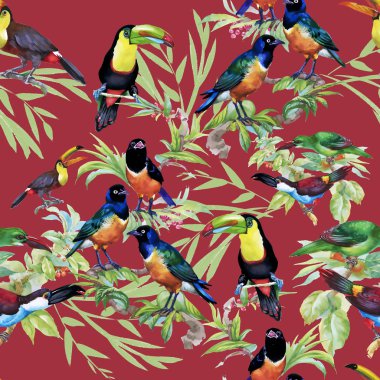 tropikal çiçek seamless modeli