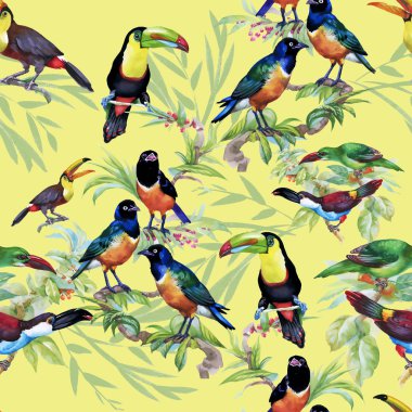 tropikal çiçek seamless modeli