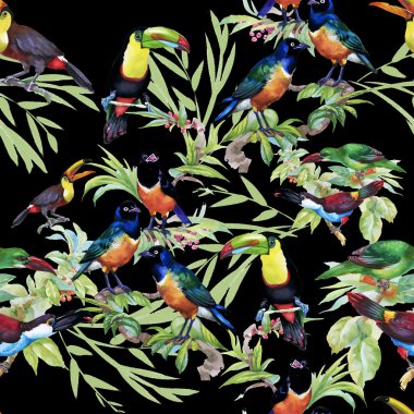 tropikal çiçek seamless modeli