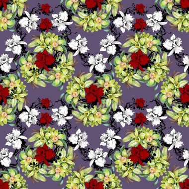 Orkide çiçekleri ile çiçek arka plan