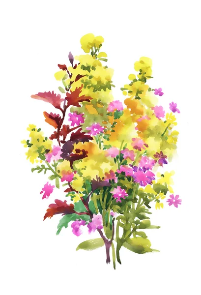 Aquarell bunte florale Illustration — Stockfoto