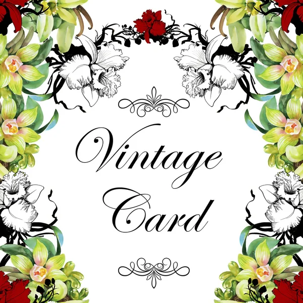 Carte florale vintage — Photo