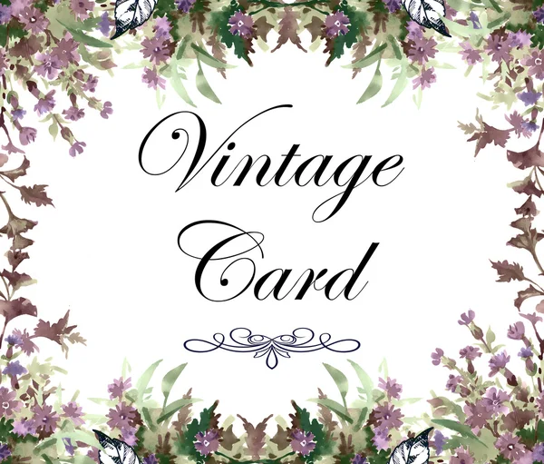 Vintage floral kaart — Stockfoto