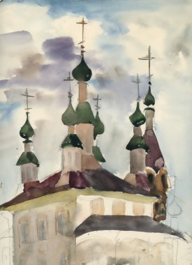 Kilise illüstrasyon kroki