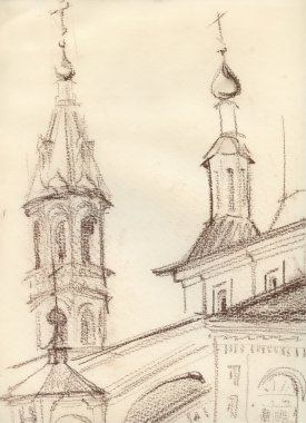 Kilise illüstrasyon kroki