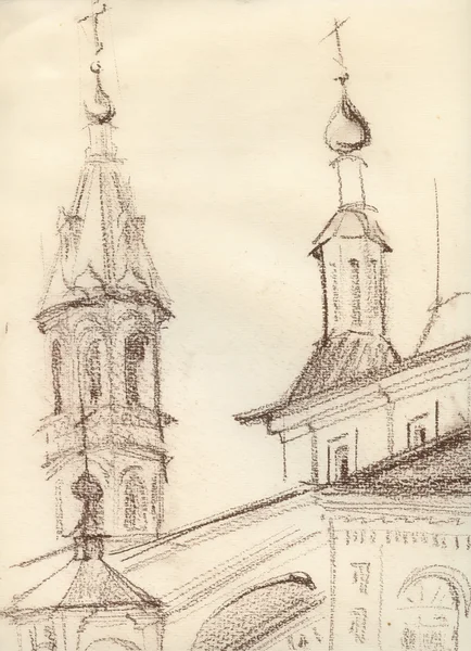 Sketsa ilustrasi gereja — Stok Foto