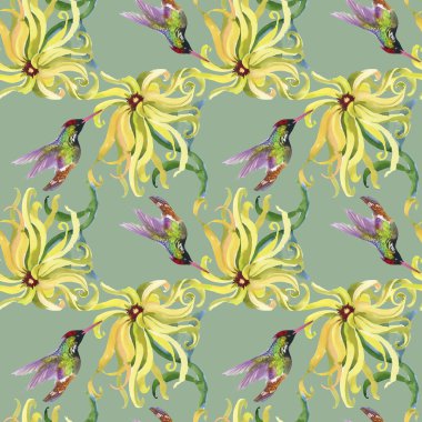 tropikal çiçek seamless modeli