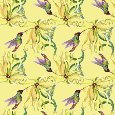 tropikal çiçek seamless modeli