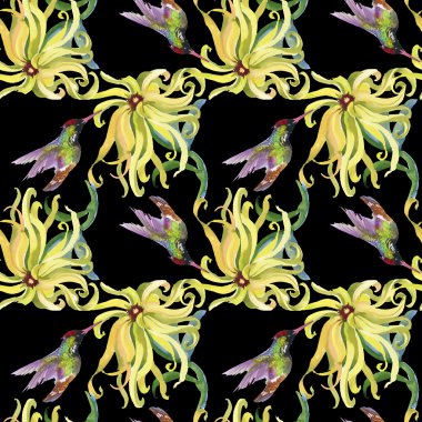 tropikal çiçek seamless modeli