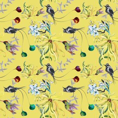 tropikal çiçek seamless modeli