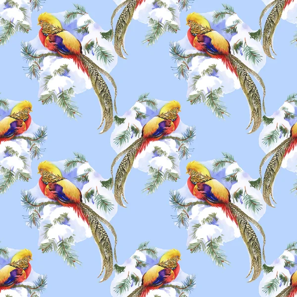 Pattern with birds and leaves — Stock Photo, Image