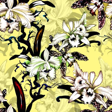 Sarı çiçek seamless modeli