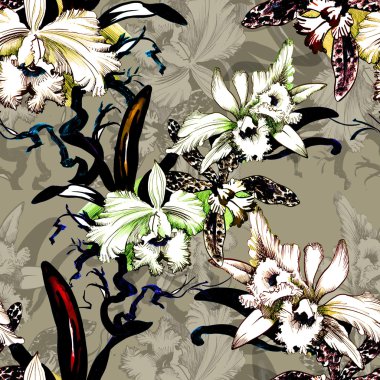 Brown'un çiçek seamless modeli