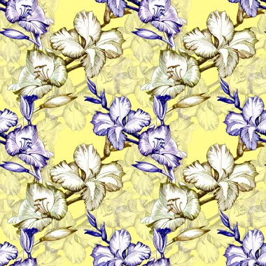 Sarı çiçek seamless modeli