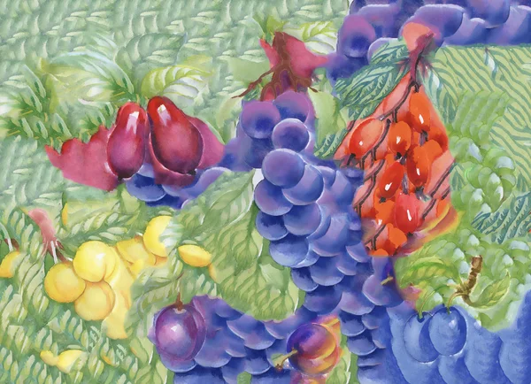 Akvarell bogyók varrat nélküli — Stock Fotó