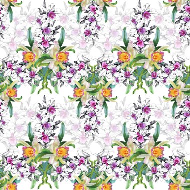 Dikişsiz çiçek desenli beyaz