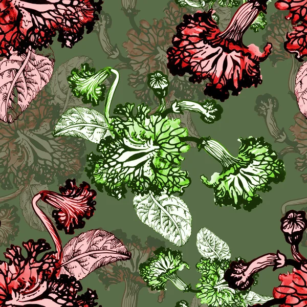 Seamless floral pattern on  green — Stock Photo, Image