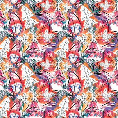 Suluboya sonbahar yaprakları