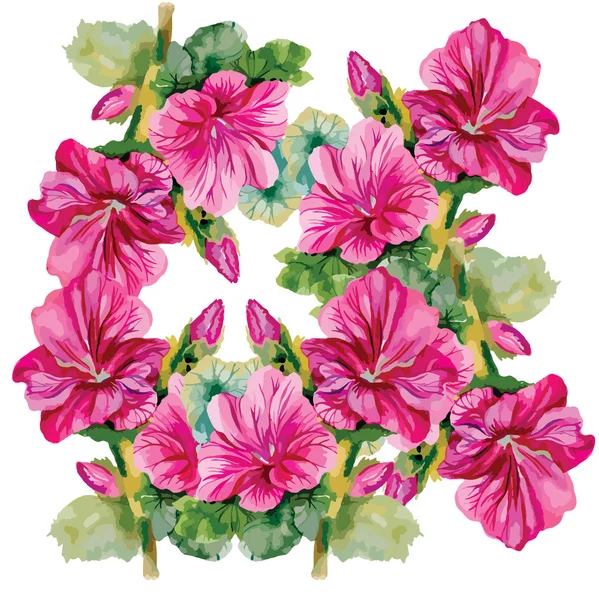 Naadloze patronen met mooie bloemen, aquarel illustratie — Stockvector