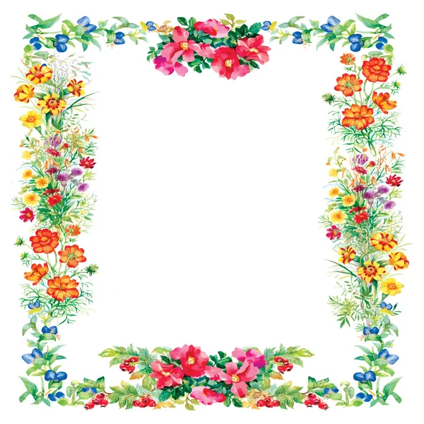 花のフレームのパターン — ストックベクタ