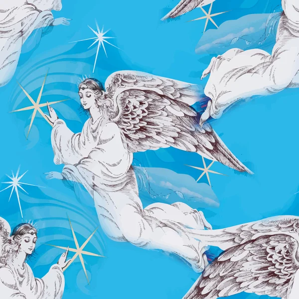 Carte des anges de Noël — Image vectorielle