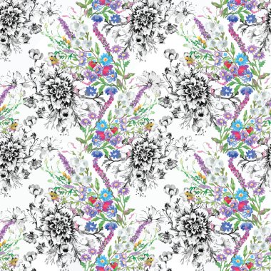 Güzel bahçe çiçek deseni