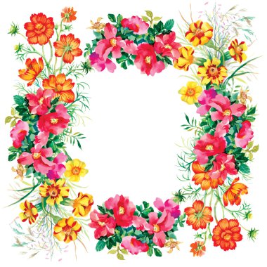 çerçeve çiçek deseni