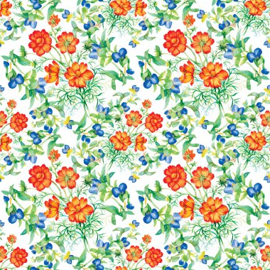 Vahşi çiçekler pürüzsüz desen