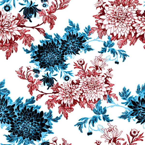 아름 다운 정원 꽃 패턴 — 스톡 벡터